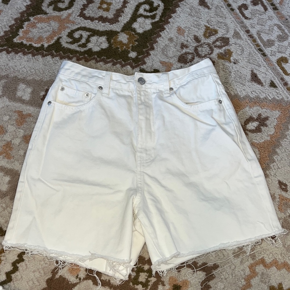 WHITE jean shorts